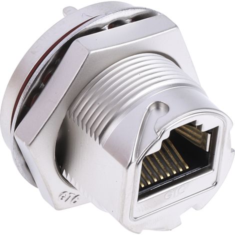 Connecteur RJ45 RS PRO Femelle, Blindé Montage panneau, ports Droit ( Prix pour 1 ) (1/3)