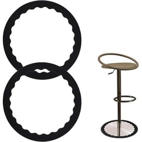 Lot de 2 bagues de protection pour pieds de tabouret de bar, s'adapte aux bases de chaise de 14,5" à 16,5", protections antidérapantes en silicone, sans rayures ni bruit, protège les sols en bois, noi