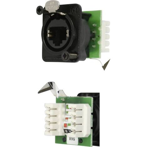 Neutrik NE8FDV-YK-B Connettore per dati RJ45 EtherCon® serie D NE8FDV-YK-B Presa dritta NE8FDV-YK-B Poli: 8P8C Nero 1 p