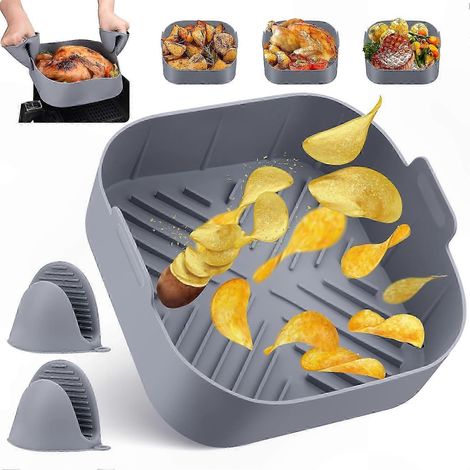 Moule en silicone réutilisable de 20 cm pour friteuse à air, résistant à la chaleur avec gants de four, nettoyage facile (1/5)