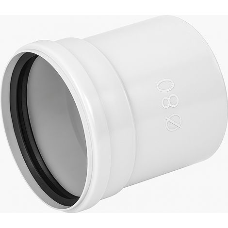 Bicchiere separatore Ø80 per caldaie a condensazione in pp bianco con guarnizioni epdm flue stabile pabsd 08 d80
