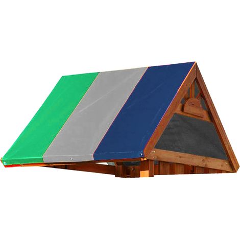 132x226cm 210D Oxford-Gewebe Outdoor-Gartenmarkise Dachabdeckung Schaukelbaldachin Gartenzubehör (Grün Grau Blau) (1/5)
