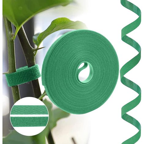 Liant de Jardin Vert Adhésif Auto-Agriffant 10m x 10mm, Ruban de Fixation pour Plantes, Attache Réutilisable pour Arbres, Tuteurs et Cane, Bande de Jardinage Résistante (1/5)