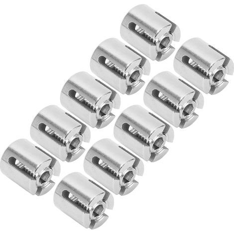 10 Pièces Pince de Câble croisé en Acier Inoxydable Fil Garde-corps Pince Attache pour Garde-corps de Câble Intérieur (M8 3mm) (1/5)