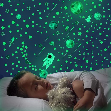 Autocollants Luminiscent Étoiles - 849 Pièces - Autoadhésifs PVC Sans Toxique - Pour Décoration Murale Chambre Enfant ou Adulte (1/5)