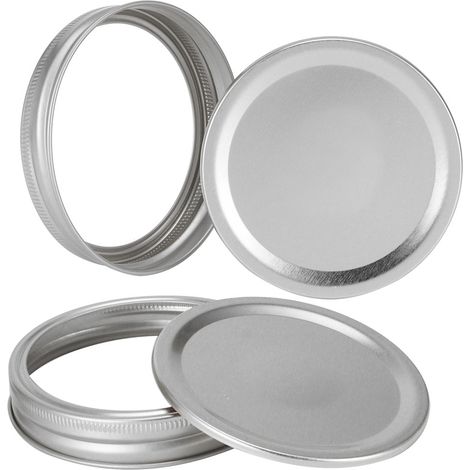 Couvercles de conserve en verre de type fendu, couvercle de scellage rond pour récipient alimentaire, accessoire de cuisine (10 pièces, anneau circulaire argenté de 86mm + plaque de couverture) (1/5)