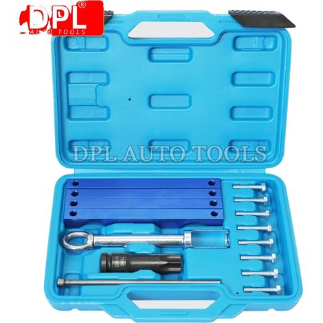 Jeu d'outils de calage de vilebrequin, acier de haute qualité, conçu pour plusieurs moteurs Mercedes Benz, comprend un extracteur d'injecteur de carburant, mallette de transport pratique, facile à tra (1/5)
