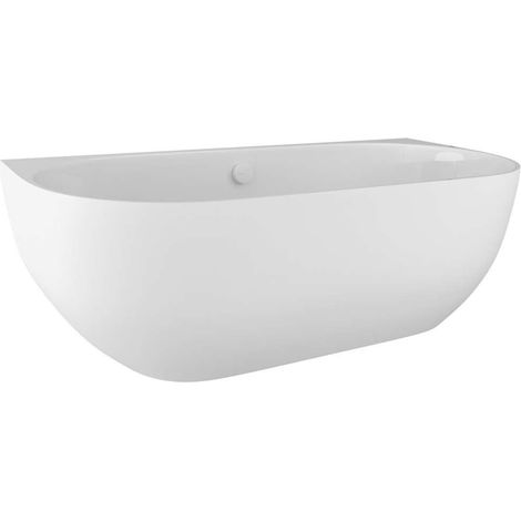 Baignoire murale PAGODA en fonte de marbre 170x85x58cm, blanc (1/5)