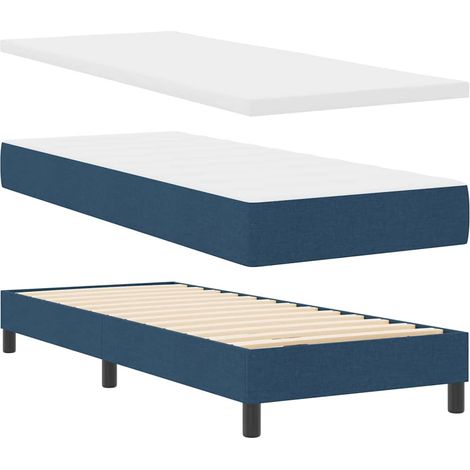 Box Spring Bed with Headboard Blue 80 x 200 cm Fabric vidaXL (1/5)