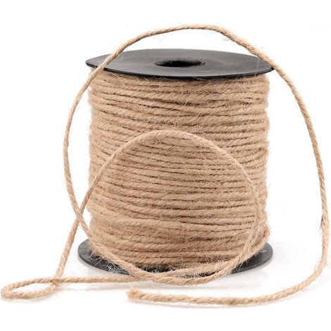 Corde En Jute - 100 M - Diamètre 3 Mm - Pour Jardinage Décoration Mariage Emballage Cadeau - Ficelle Naturelle (1/5)