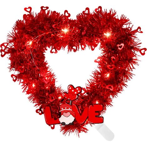 Guirlande En Forme De Coeur - 30 Cm - Pour Porte Extérieure Intérieure - Décoration Pour Saint-Valentin Mariage Anniversaire - 1 Pièce (1/5)