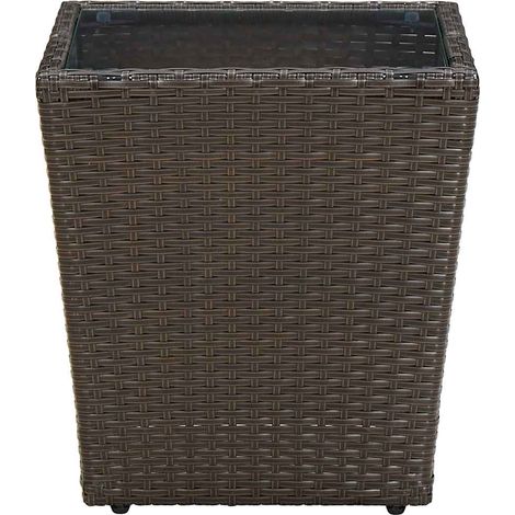 Maison Exclusive - Beistelltisch Braun 41,5x41,5x44 cm Poly Ratta (1/5)