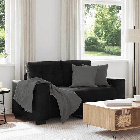 Sofá Loveseat Terciopelo Negro 160x77x82 cm vidaXL (1/5)