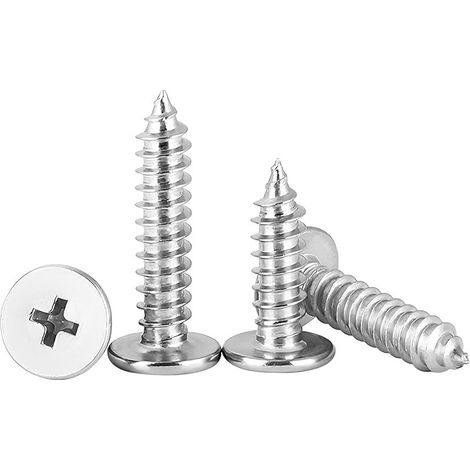 20 Pièces Vis Autotaraudeuses, M3,5x12mm Vis Cruciformes en Acier Inoxydable 304, Filetage Complet, pour Bricolage, Menuiserie (1/5)