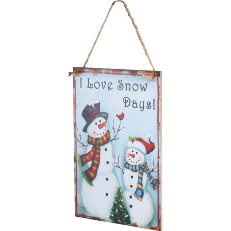 Panneau suspendu bonhomme de neige de Noël, panneau suspendu pour la veille de Noël, panneau suspendu bonhomme de neige de Noël en bois (1/5)