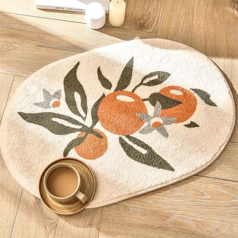 Tapis Absorbant Doux Écologique Motif Fleuri pour Salle de Bain, Chambre, Intérieur 40x60cm (1/5)