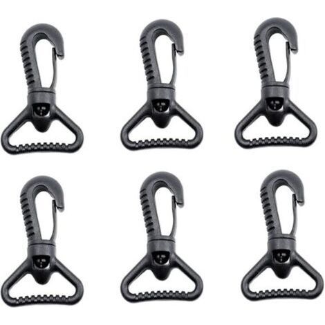 10PCS Mousquetons en Plastique, Mousqueton pivotant en Plastique pour Porte de poussée - Mousqueton Rotatif - Mousqueton Rotatif - Fermoir à Boucle pour Sangle, Noir-Chrom (1/5)