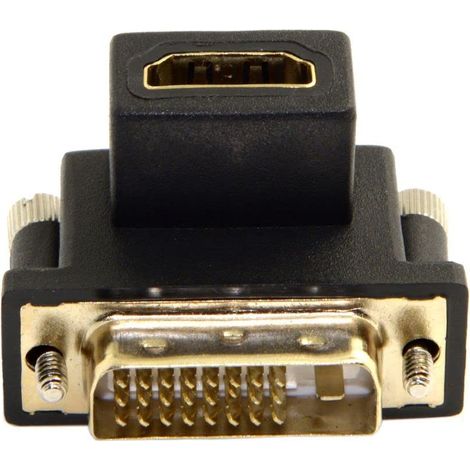 1 Adaptateur DVI vers HDMI, connecteur mâle angle 90°, femelle pour PC, HDTV, carte graphique, résolution 1920x1200