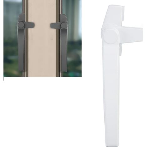 Poignée de fenêtre 4pcs, verrouillage de poignée de fenêtre en alliage en aluminium pour porte coulissante interne et externe verticale et fenêtre coulissante horizontale (Main gauche) (1/5)