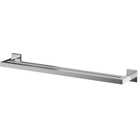 Vector Polished Chrome 600mm Wall Mounted Double Towel Rail (1/5)