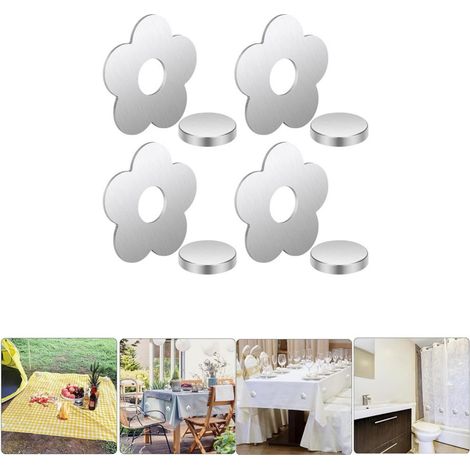Lot de 8 pinces de nappe extérieure en acier inoxydable avec aimants, poids 56 g par pince, pour table et rideau (1/5)