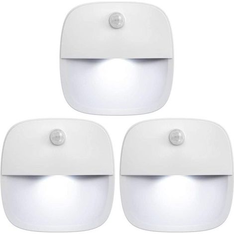 Luci LED wireless con sensore di movimento, a batteria, autoadesive, bianche, per scale, corridoi, armadi e bagni. (1/5)