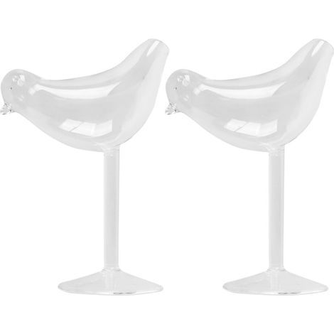 2X 150 Ml Creatif Forme D'Oiseau Gobelet A Cocktail Verre Personnalite Moleculaire Verre A Modeler Fume Gobelet A Vin Fantaisie (1/4)