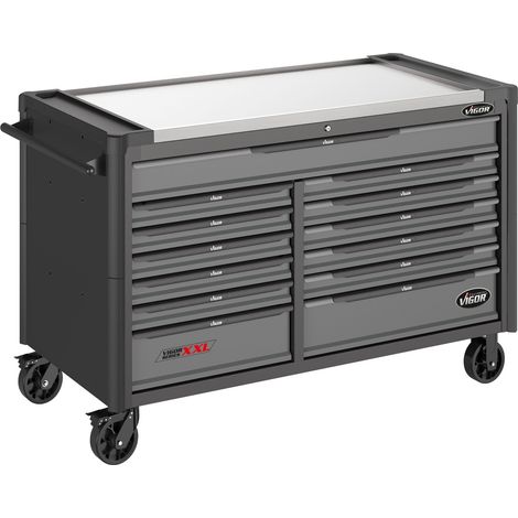 VIGOR Werkstattwagen Series XXL, mit Edelstahl-Arbeitsplatte, leer (1/5)