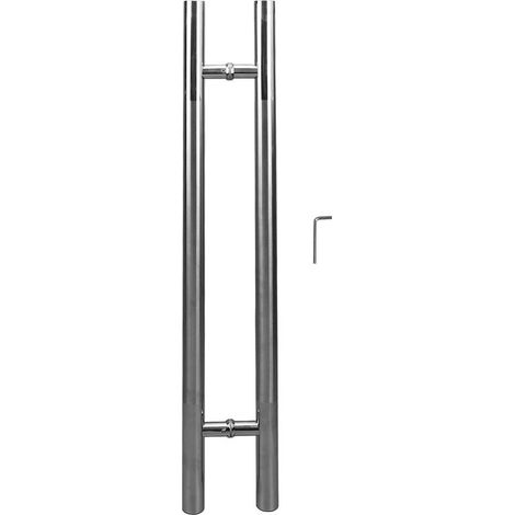 Poignée de porte en acier inoxydable, Style minimaliste moderne professionnel épais, sable moyen, Push Pull pour verre et bois (1/5)