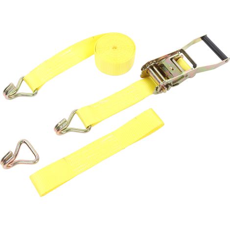 Cordage d'attache 4m auto, sangle à cliquet renforcée 1000kg, pour remorquage, fixation sur essieu, voiture et SUV. (1/5)
