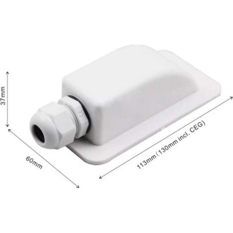 Passe-câble de Toit Camping-Car, Support de Boîte d'entrée de Câble, Presse-étoupe Entrée de Câble Monotrou de Protection UV de Panneau Solaire étanche, pour Camping-Car Bateaux Caravanes(Blanc) (1/2)