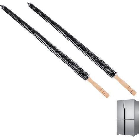 BelleRise – Kühlschlangen-Reinigungsbürste, 75 cm langer Griff, stiellose Stahlbürste, flexibel, 2er-Pack (1/5)