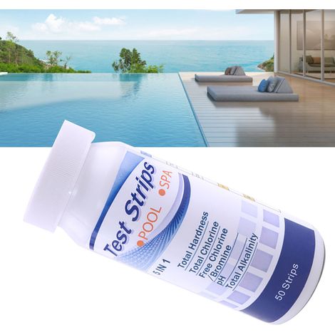 Bandelettes de test d'eau (pH, dureté totale) pour piscine, aquarium et bassin (5 en 1) (1/5)