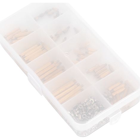 Kit 270 pièces entretoises laiton moleté tête unique, assortiment vis écrous M2, jeu de spacers combinés (1/5)