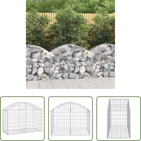 Panier de gabion - Panier de gabions arqué 100x50x60/80 cm Fer galvanisé (1/5)