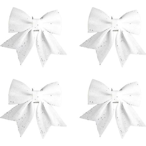 Lot De 4 Nœuds Décoratifs Pour Sapin De Noël, Ornements Nœuds Papillon, Boules À Suspendre Pour Fête De Noël (1/2)