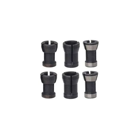 6 Pièces Tête de Mandrin HSS Pince de Serrage Defonceuse Tête Adaptateur Convertisseur pour Perceuses Machine de Gravure pour Rogneuse Menuiserie électrique Pince de Routeur Titulaire(6/6.35/8mm) (1/4)