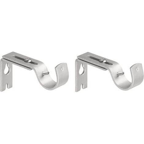 Support mural réglable pour tringle à rideau, Lot de 2, Nickel (1/5)