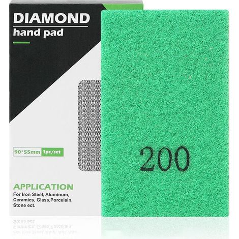 Tampon de Polissage Diamanté Manuel, Cale à Poncer en Diamant pour Pierre, Verre, Carrelage, Béton, Granit, Marbre, Outil de Finition, Réf 2063-200 (1/4)