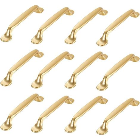12 goldene Möbelgriffe, goldene Küchenschrankgriffe, Schubladengriffe, Schlafzimmerschrankgriffe, goldene Küchenschranktürgriffe, Küchenmöbelgriffe mit Schrauben (1/5)