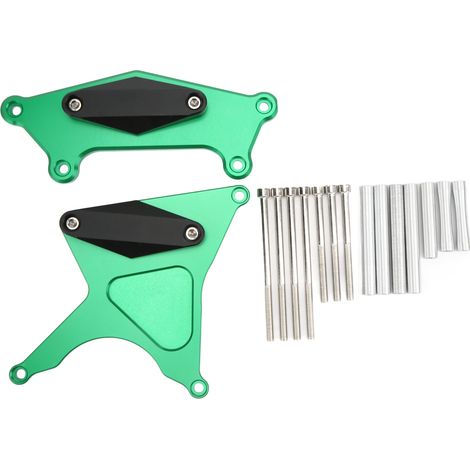 2 pièces Moto CNC Alliage Aluminium Carter Embrayage Boîte de Vitesses Protection Moteur Antichute Remplacement pour Versys Kle650 2006-2020 Vert (1/5)