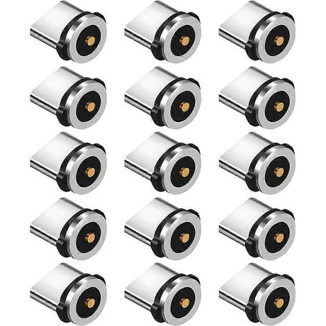 15 adaptateurs magnétiques USB-C en aluminium avec connecteur de câble rotatif à 360°-1.00X0.80X0.50CM (1/4)