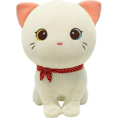 Peluche chat de dessin animé, jouet chaton, coussin moelleux pour canapé, cadeau de nuit chat blanc - spa (1/5)