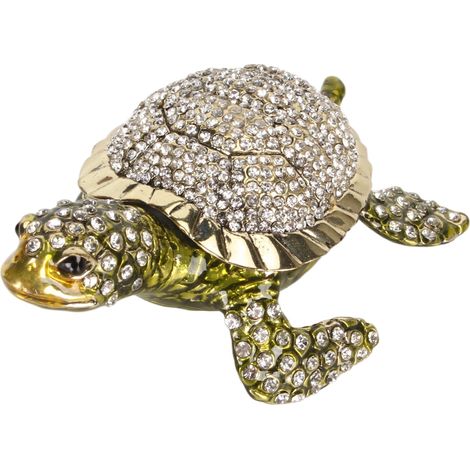 Boîte de rangement cloutée en alliage de zinc, brillante et éclatante, de la taille de la paume de la main, boîte à bijoux multifonctionnelle, blanche, idéale pour une coiffeuse. (1/5)