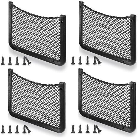 4-teiliges Auto-Aufbewahrungsnetz, Kofferraum-Organizer 36 x 18 cm, multifunktionale Auto-Tasche für Utensilien, Wohnmobile, Boote, Zuhause (mit Schrauben) (1/5)