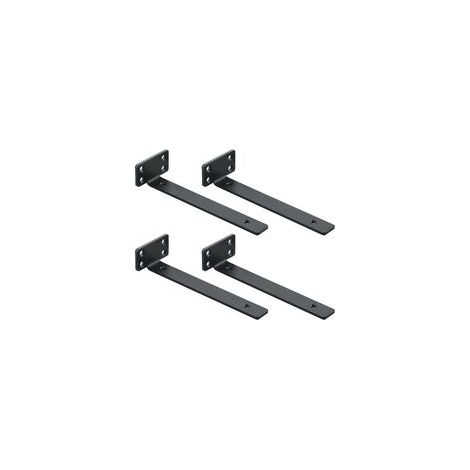 4 Pièces Supports d' Étagère Flottants Mural,Equerre Etagere Murale Facile à installer/Pratique, 20 x 4 x 6.5 CM, Noir (1/5)