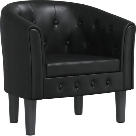 Schwarz Kunstleder Cabrio-Sessel