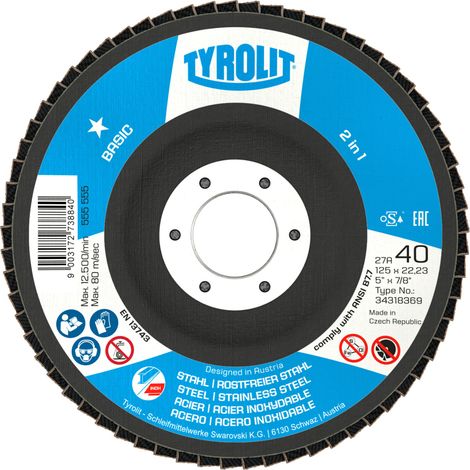Fächerscheibe 27CLA Ø115x22,23 ZA40Q-B Tyrolit