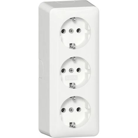 Gira 3f-SCHUKO-Steckd. + Montagepl. AP Bianco puro [478913], 4789 13
