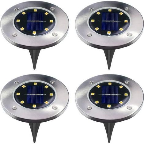 Solarlampe Außen 8 LED, Wasserdicht IP65, Solarstrahler 4 Stück MKK97
